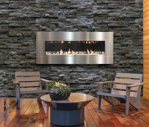 Solas FORTY6 outdoor wall mount fireplace