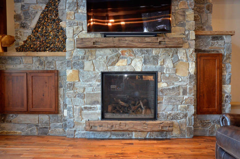 THE BEAM SERIES - 6' MORTISE BARN BEAM MANTEL - Brown from Magra Hearth.