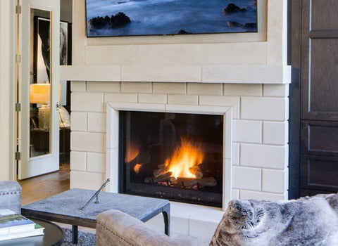 white fireplace in cozy living room