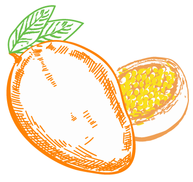 sabor mango y fruta de la pasión maracuya