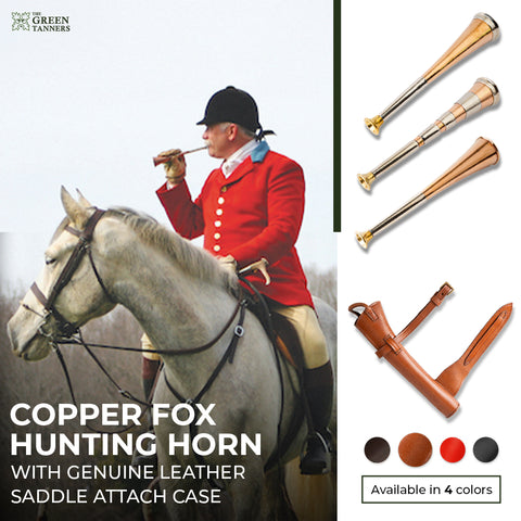 Fox Hunting Horn with Leather Case, Fox Hunting Horn for sale