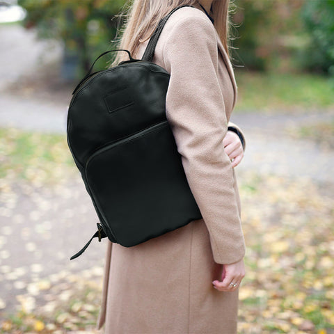 Black leather backpack, leather backpack, Leather Laptop Backpack