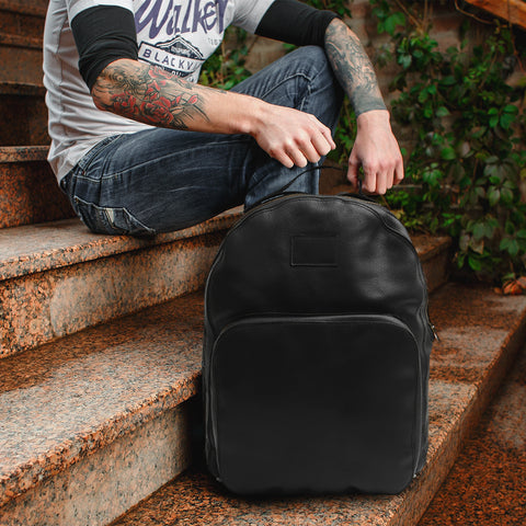 Black leather backpack, leather backpack, Leather Laptop Backpack