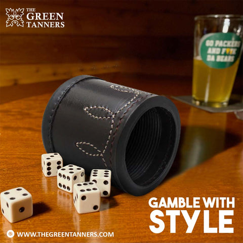 leather dice cups, leather dice shaker, leather dice cup quiet while shaking