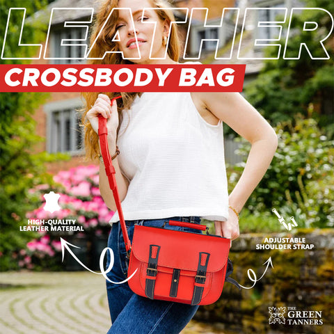 leather crossbody bag, leather messenger bag, leather shoulder bag