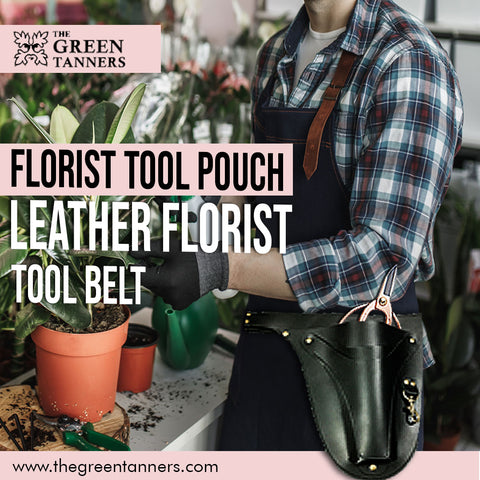 leather florist belt, leather tool belt