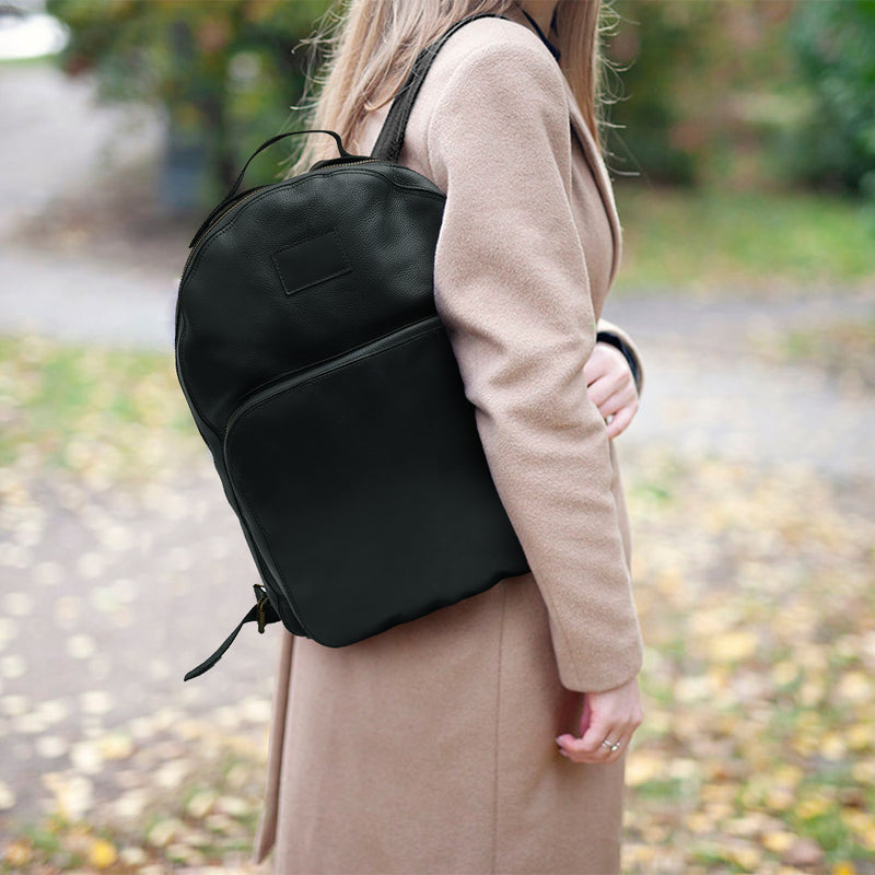 Genuine Black Leather Backpack | Leather Laptop Backpack – The Green ...