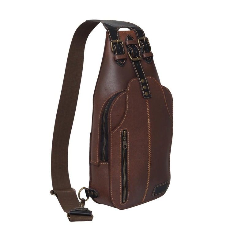 Genuine Brown Mens Leather Sling Bag Crossbody Bag – The Green Tanners