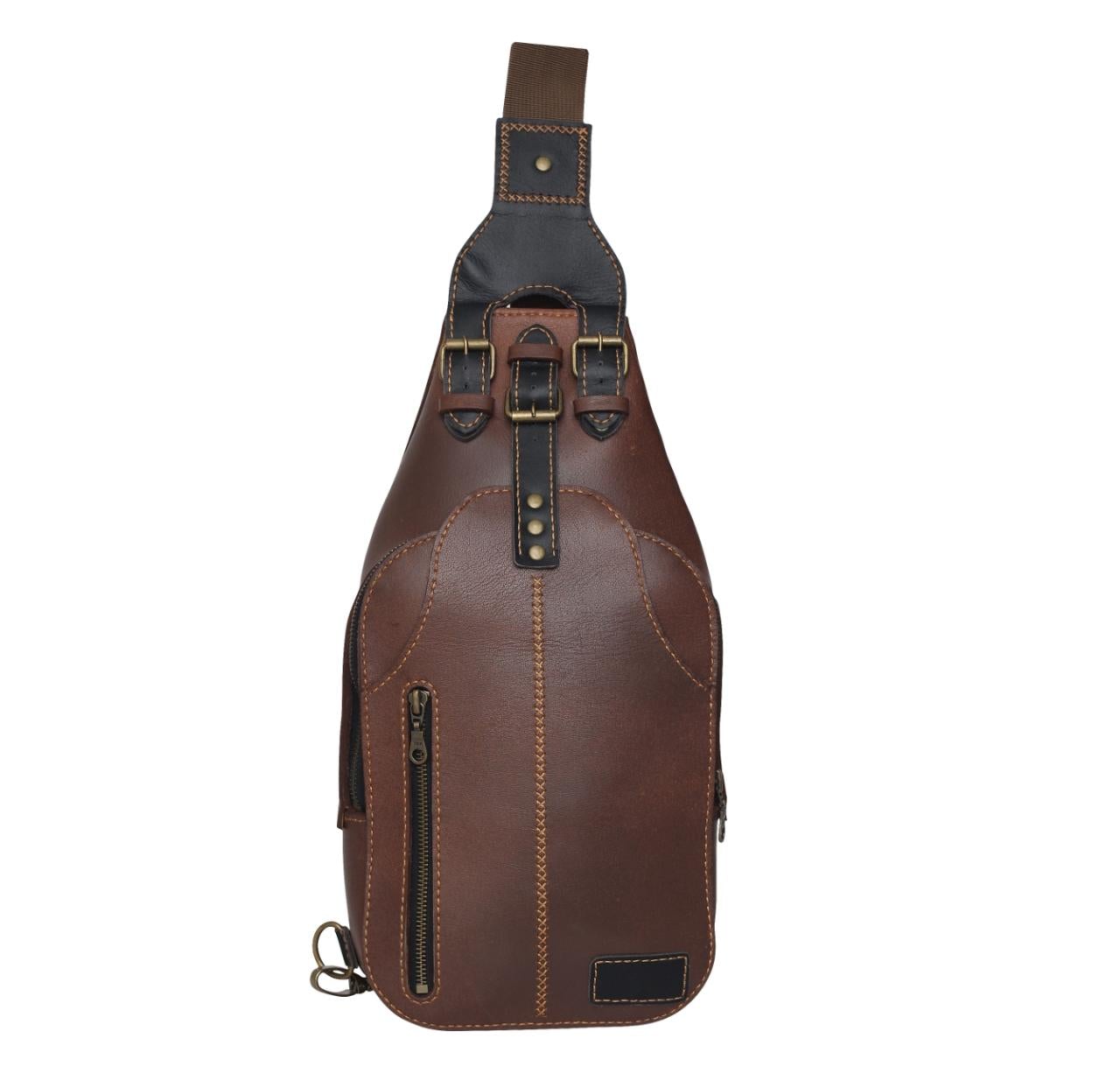 Genuine Brown Mens Leather Sling Bag | Crossbody Bag – The Green Tanners