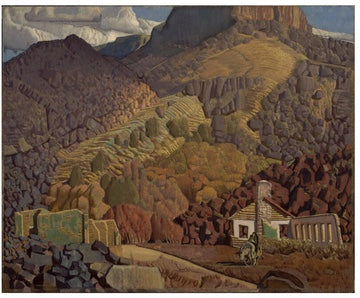 Deserted Mining Camp by Ernest L. Blumenschein, oil/canvas 1940 at the Harwood Museum of Art in New Mexico