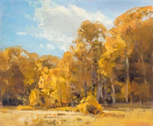 Autumn Backlight, by Scott L. Christensen, oil on canvas, 10 x 12 inches