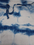 Horizontal Pattern Natural Indigo Dyed Canvas Apron