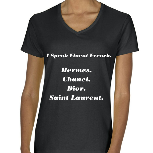 i speak fluent french hermes chanel shirt