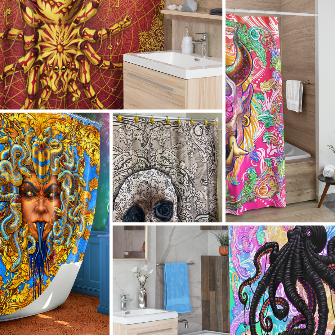 9 Original Christmas Gift Ideas for Gamers and Fantasy Nerds - Shower Curtains and Bathroom Decor - Abysm Internal