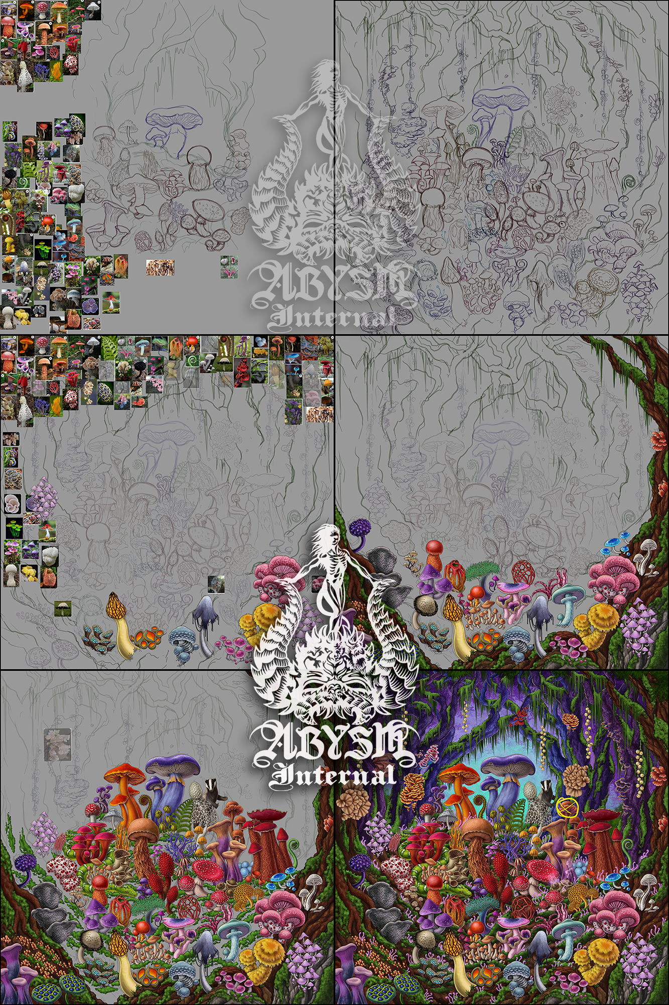 Mushroom Artwork Process by Abysm Internal