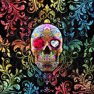 Sugar Skull or Calaca style illustrations made by Abysm Internal