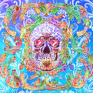 Sugar Skull or Calaca style illustrations made by Abysm Internal