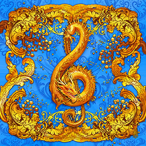 Asian Dragon in Treble Clef shape, Music Art by Abysm Internal