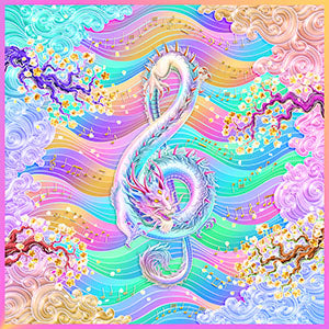 Asian Dragon in Treble Clef shape, Music Art by Abysm Internal