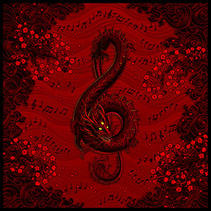 Asian Dragon in Treble Clef shape, Music Art by Abysm Internal