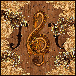 Asian Dragon in Treble Clef shape, Music Art by Abysm Internal