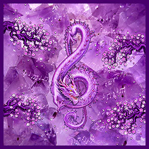 Asian Dragon in Treble Clef shape, Music Art by Abysm Internal