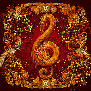 Asian Dragon in Treble Clef shape, Music Art by Abysm Internal