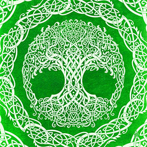 Tree of Life with pentacle, celtic design and pagan symbol art by Abysm Internal