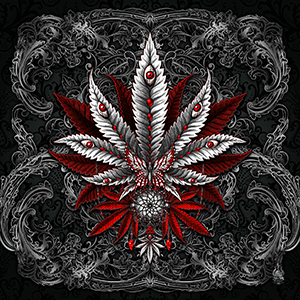 Cannabis Art Print, Gothic Illustration with Weed leaf, 420 Gift by Abysm Internal