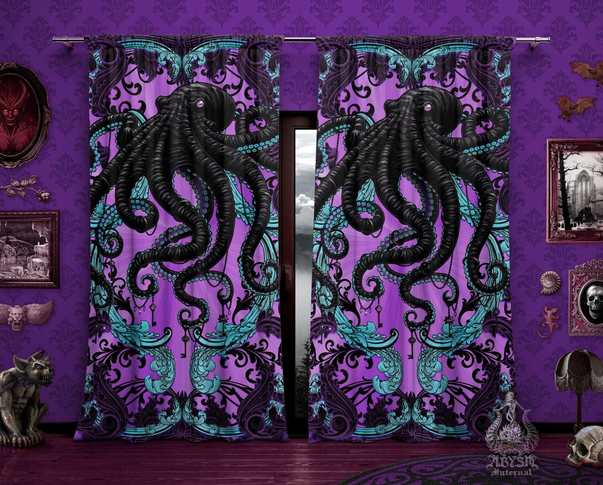 Goth Throw Pillow, Decorative Accent Pillow, Square Cushion Cover, Gothic  Room Decor, Dark Art, Alternative Home - Bloody White and Red Octopus