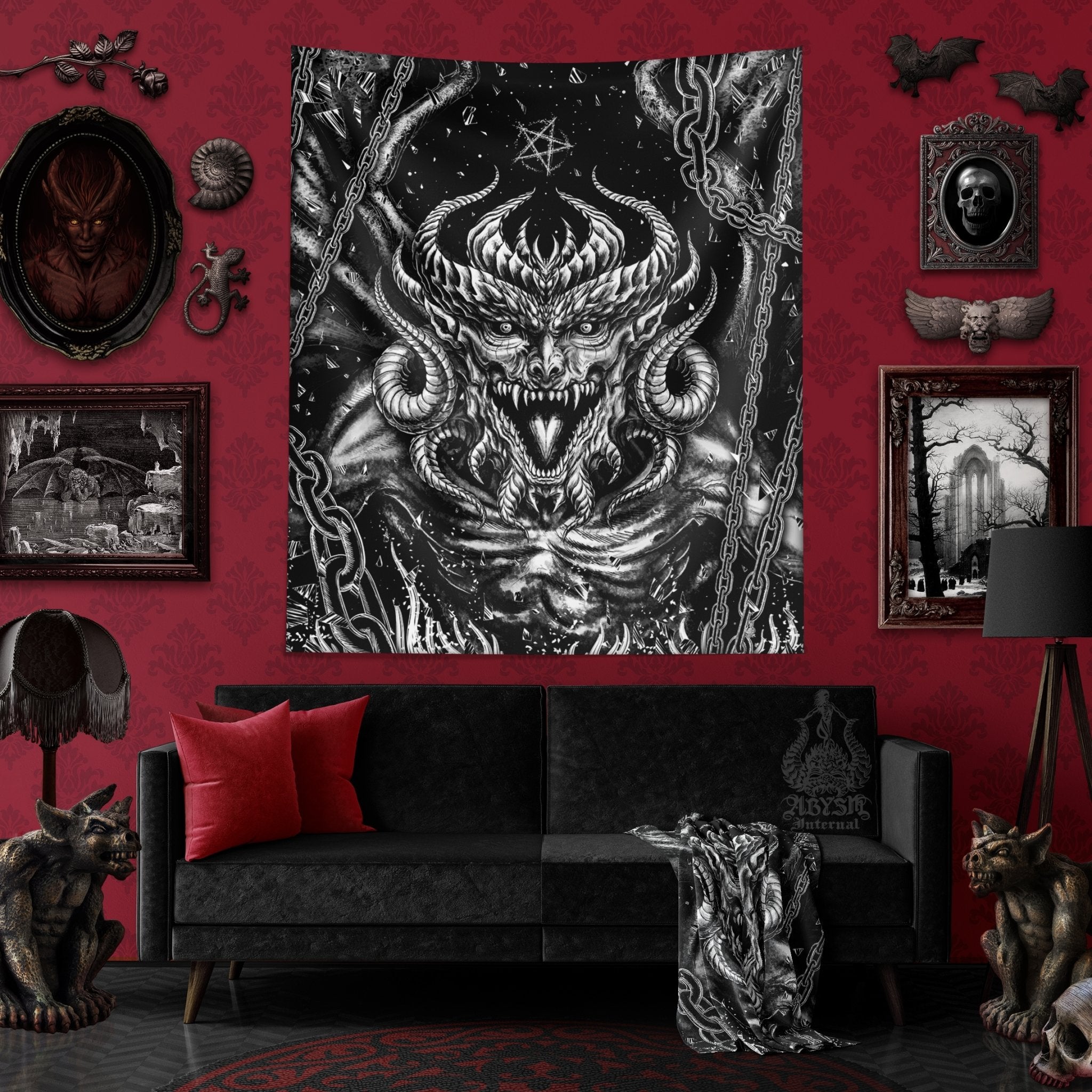 Yall Need Satan Wood Sign, Goth Wall Decor, Dark Home Art 
