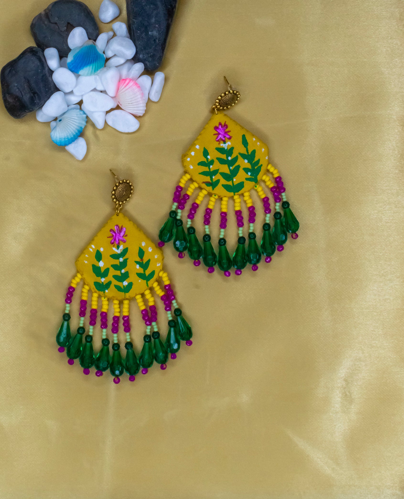 Golden Other Tassel Jhumki Other Silk Thread Earrings