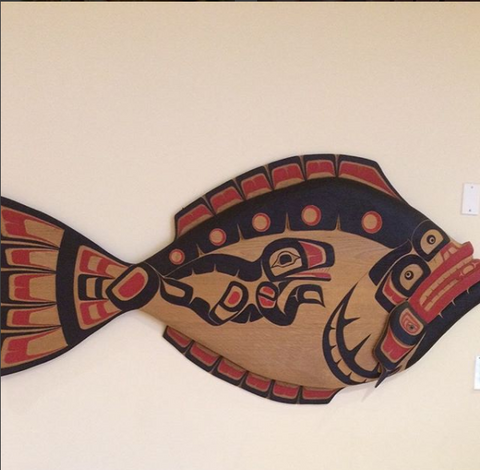 halibut in Alaska native art style