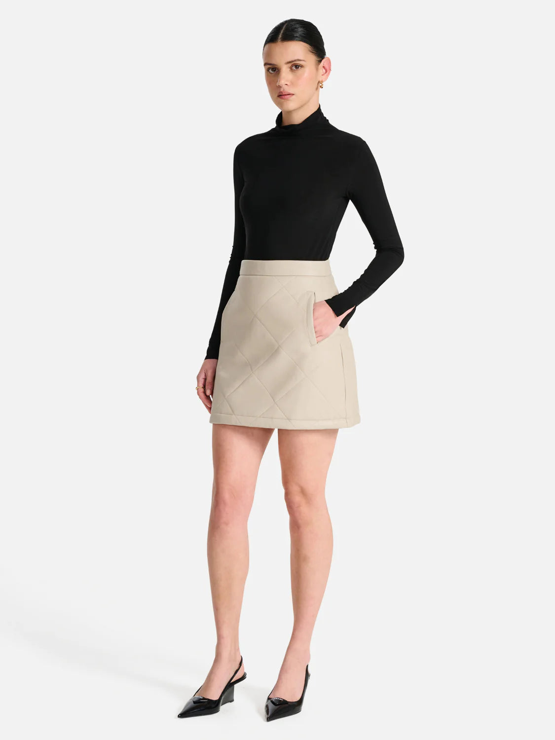 LORETTA QUILTED LEATHER MINI SKIRT – CLEVER AIN'T WISE