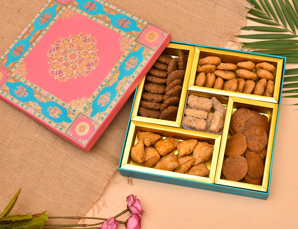 Matratva Diwali Customized Traditional Indian Snacks Gift Box Pack | G