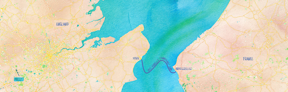 English Channel Swim Map