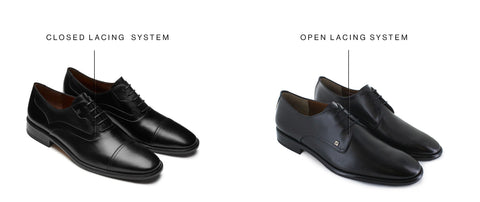 Closed and Open lacing system shoes
