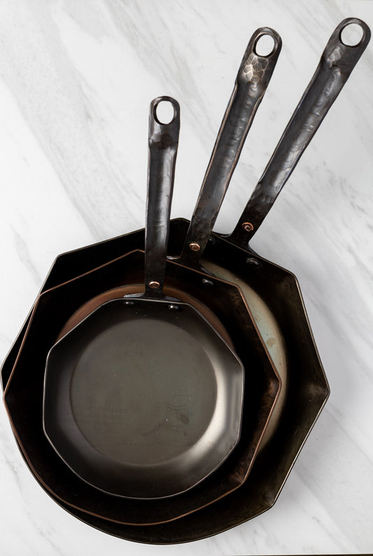 Carbon Steel Chef's Pan with Lid - Hand Forged