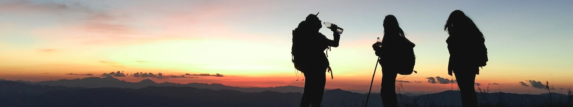 Backpackers at Sunset