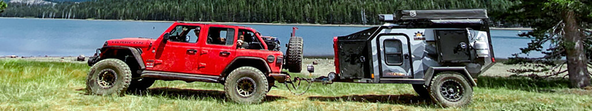 Jeep and overland trailer