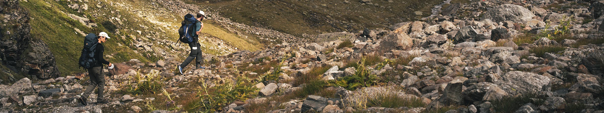 Mountain Trekking with backpacks