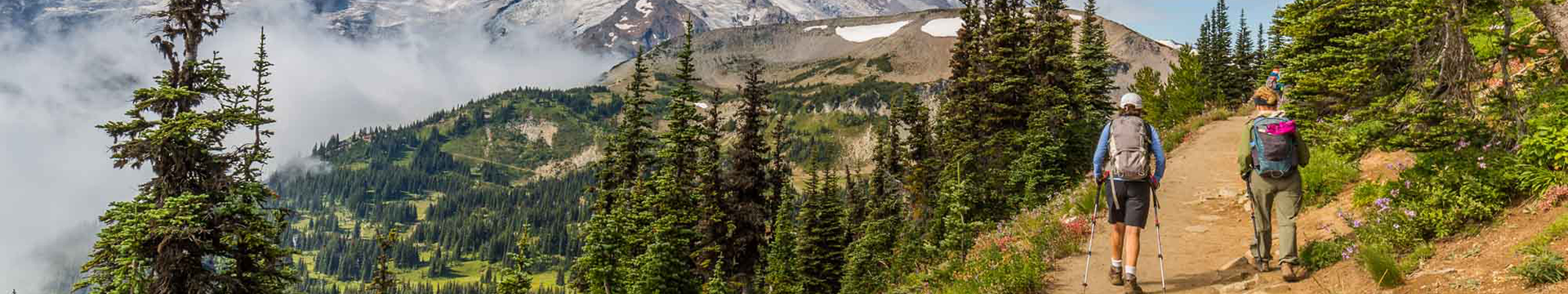 Two Hikers in Mountains