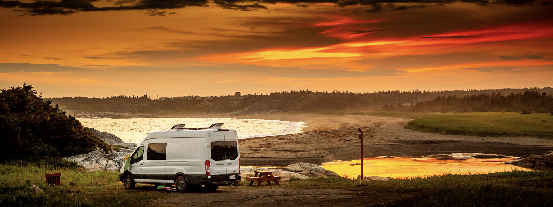 Sunset while van dwelling