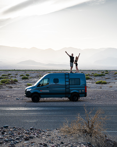 Van in desert