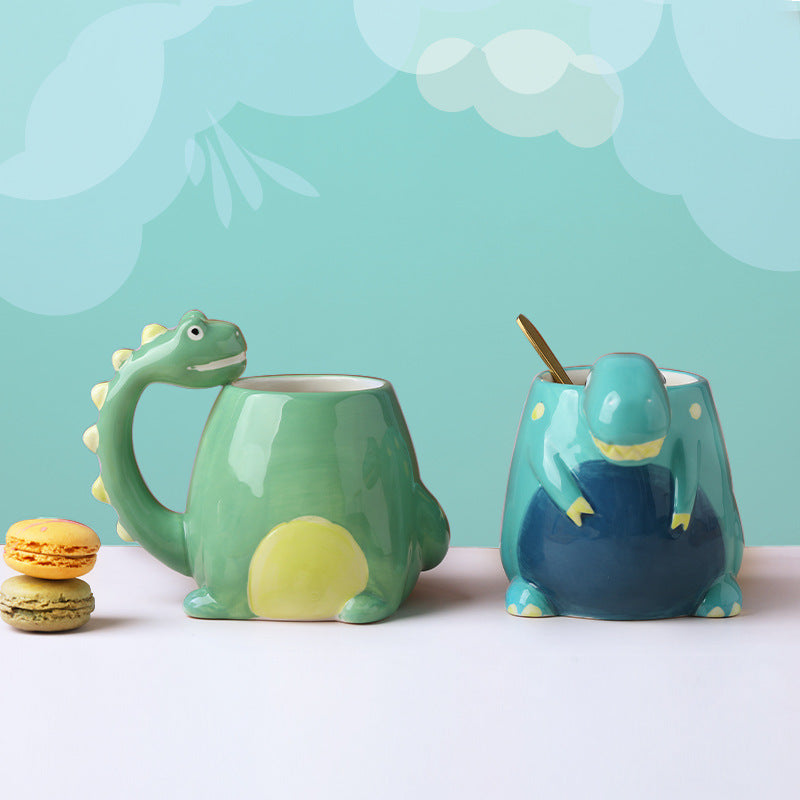 Decorative Dinosaur Mugs in green and blue