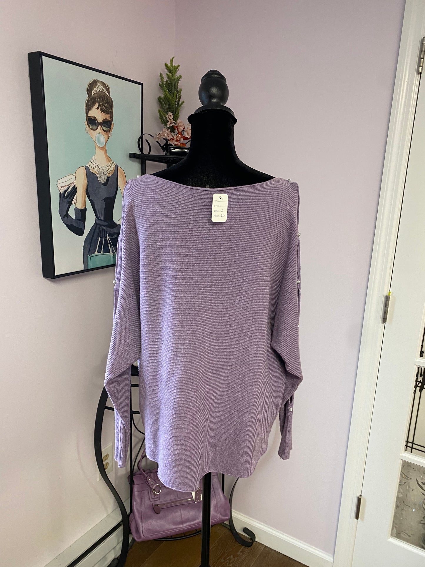 Purple Cut Out Sweater