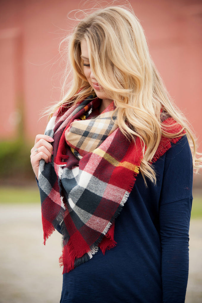 Garnet Blanket Scarf – Social Manor