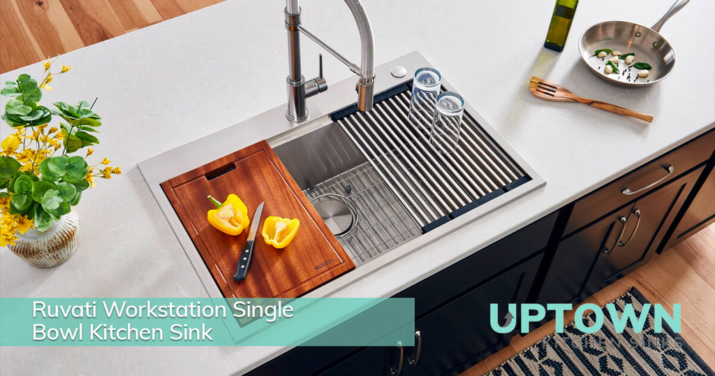 Ruvati 30 x 22-inch Workstation Single Bowl Stainless Steel Kitchen Sink