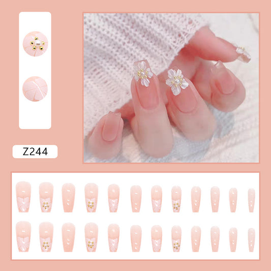 Crystal Heart Pearl Glitter French Nail Art Patch #N5734 – HSSOX