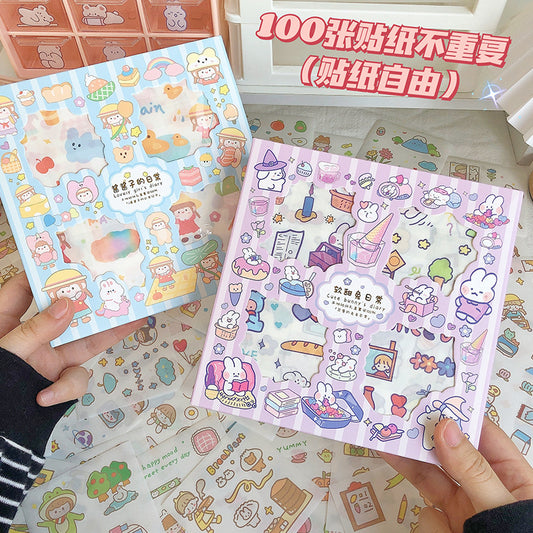 4sheets/lot Cute Cartoon PET Sticker Lovely Girls Scrapbooking Sticker  Sheets Japanese Stationery Supply #st2365 – HSSOX